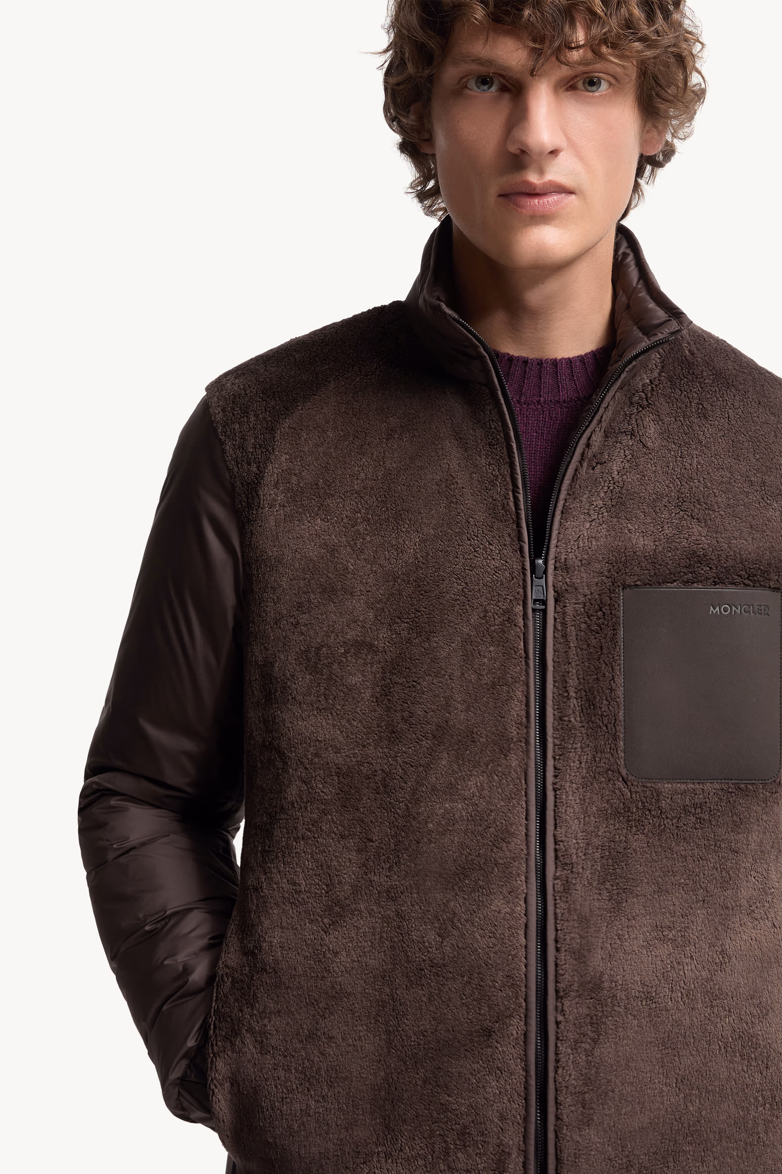 Livra Reversible Teddy Short Down Jacket Men Brown Moncler 8